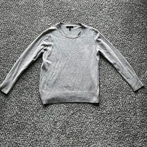 Banana Republic Sweater Mens Small/Medium Gray Italian Merino Wool Long Sleeve